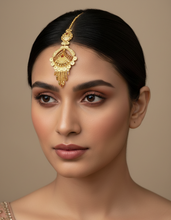 Golden Filigree Maang Tikka