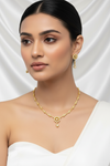 Premium 1 Gram Gold Forming Necklace Set - Real Gold Look 038