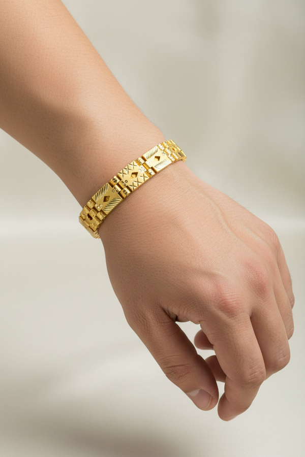 Royal 1 Gram Gold Plated Men's Bracelet - Premium Daily Wear 009