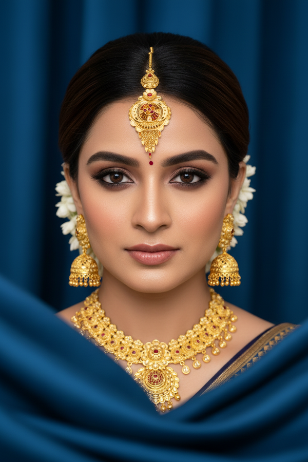 Royal 1 Gram Gold Plated Traditional Maang Tikka for Women 032