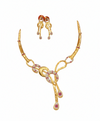 Designer Gold-Plated CZ Necklace Set