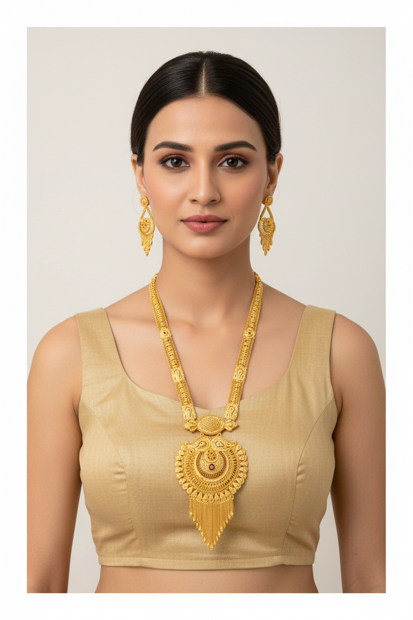 Rani Har - 1 Gram Gold Forming Long Necklace Set - 001