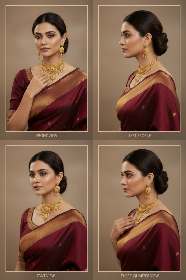 Choker - Necklace - 1Gram Gold plated Necklace set - 004