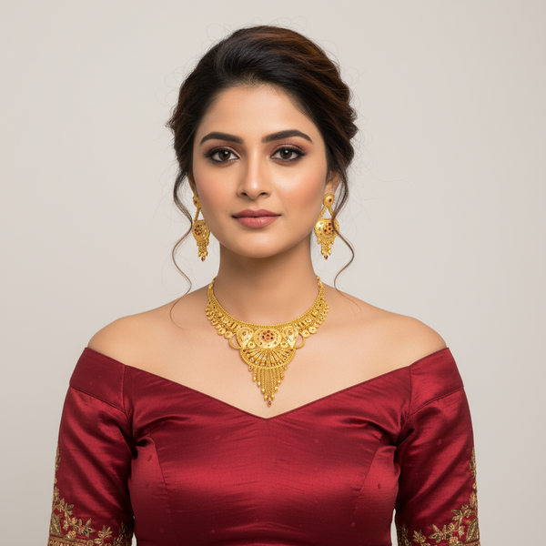 1 Gram Gold Forming Necklace Set