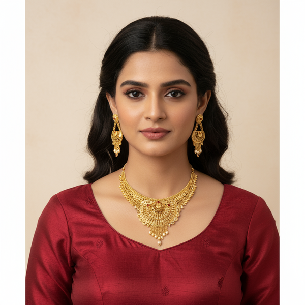 1 Gram Gold Forming Necklace Set