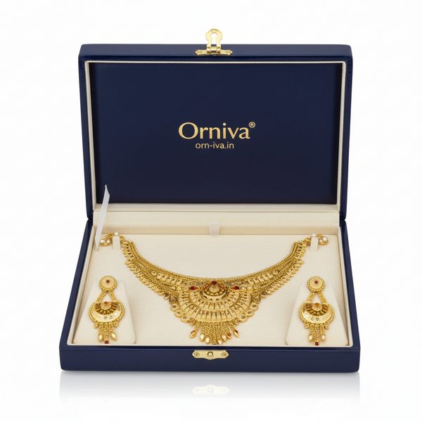 1 Gram Gold Forming Necklace Set