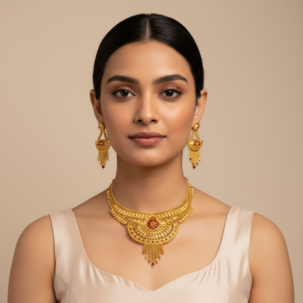 1 Gram Gold Forming Necklace set