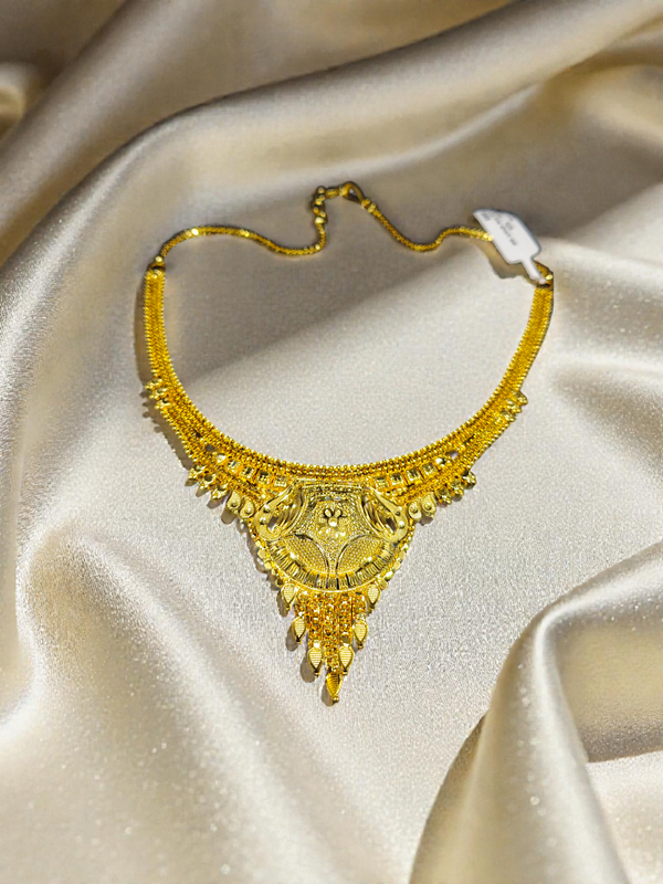 Premium Gram Gold Forming Necklace Set - Real Gold Look 025