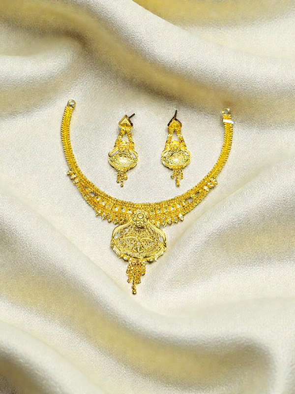 Premium 1 Gram Gold Forming Necklace Set (Real Gold Look) 029