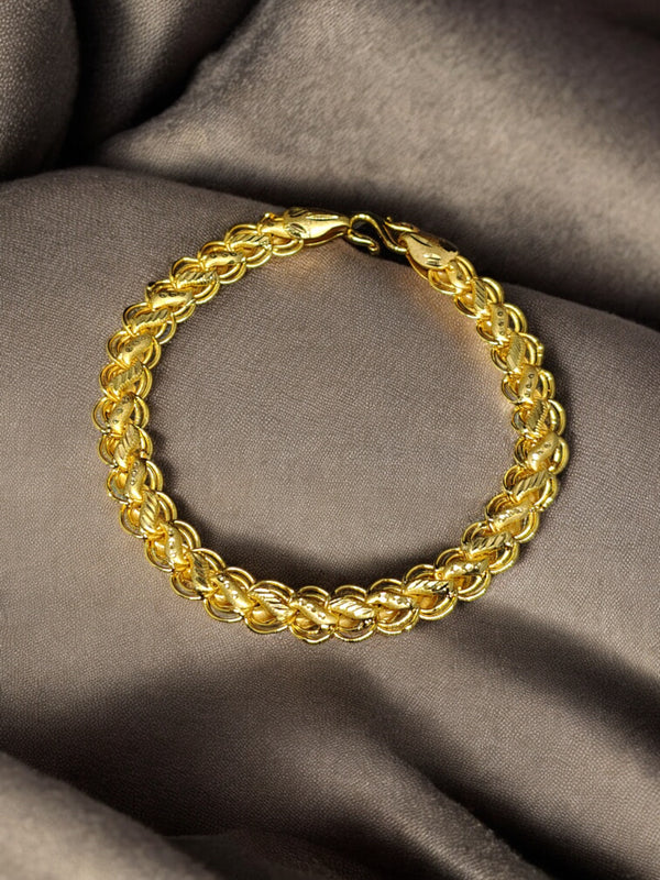 Royal 1 Gram Gold Plated Men's Bracelet - Premium Daily Wear 005