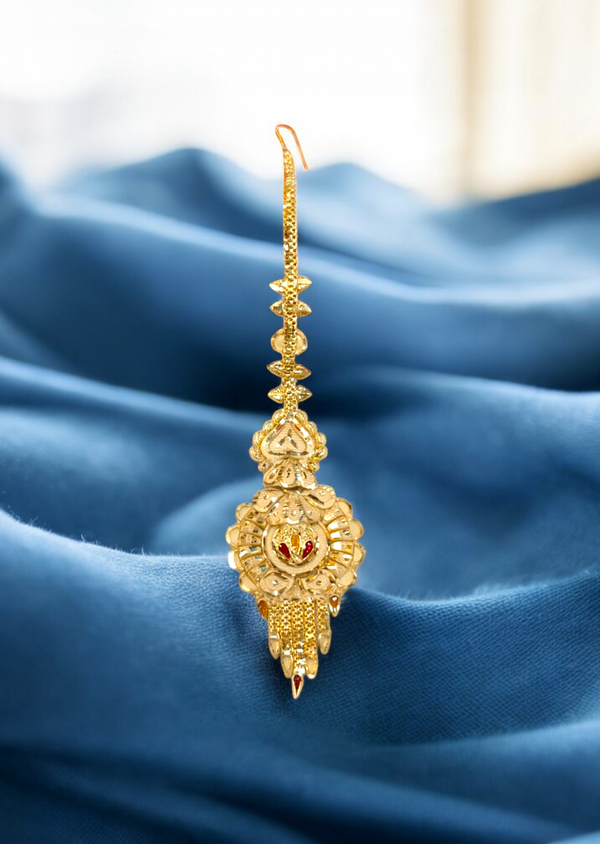 Royal 1 Gram Gold Plated Traditional Maang Tikka for Women 027