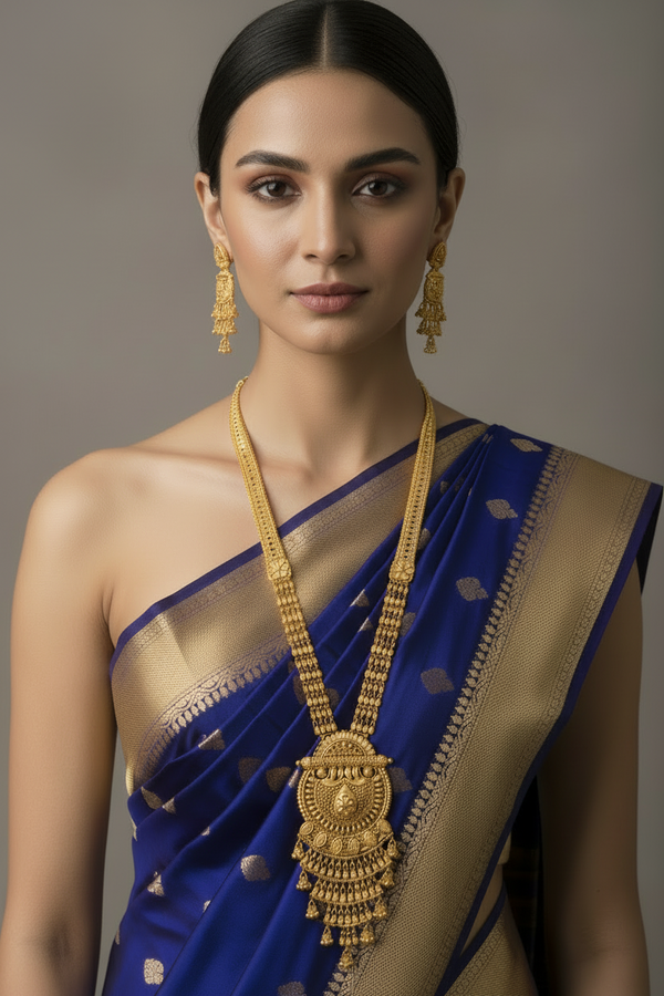 Royal 1 Gram Gold Plated Rani Har Necklace Set (Bridal & Wedding Collection)
