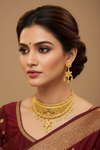 Choker - Necklace - 1Gram Gold plated Necklace set - 006