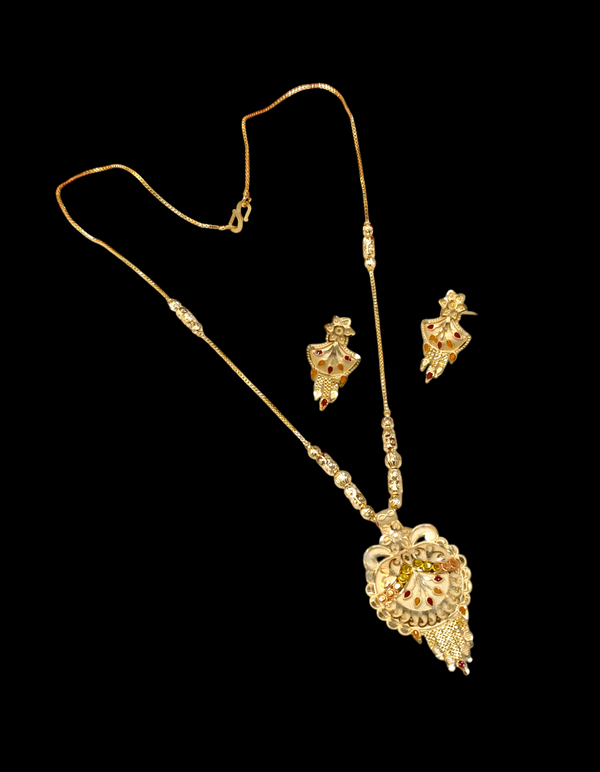 Premium 1 Gram Gold Forming Chain Pendant Set with Matching Tops